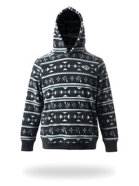 Hurley Black and Gray Graphic Fleece Hoodie